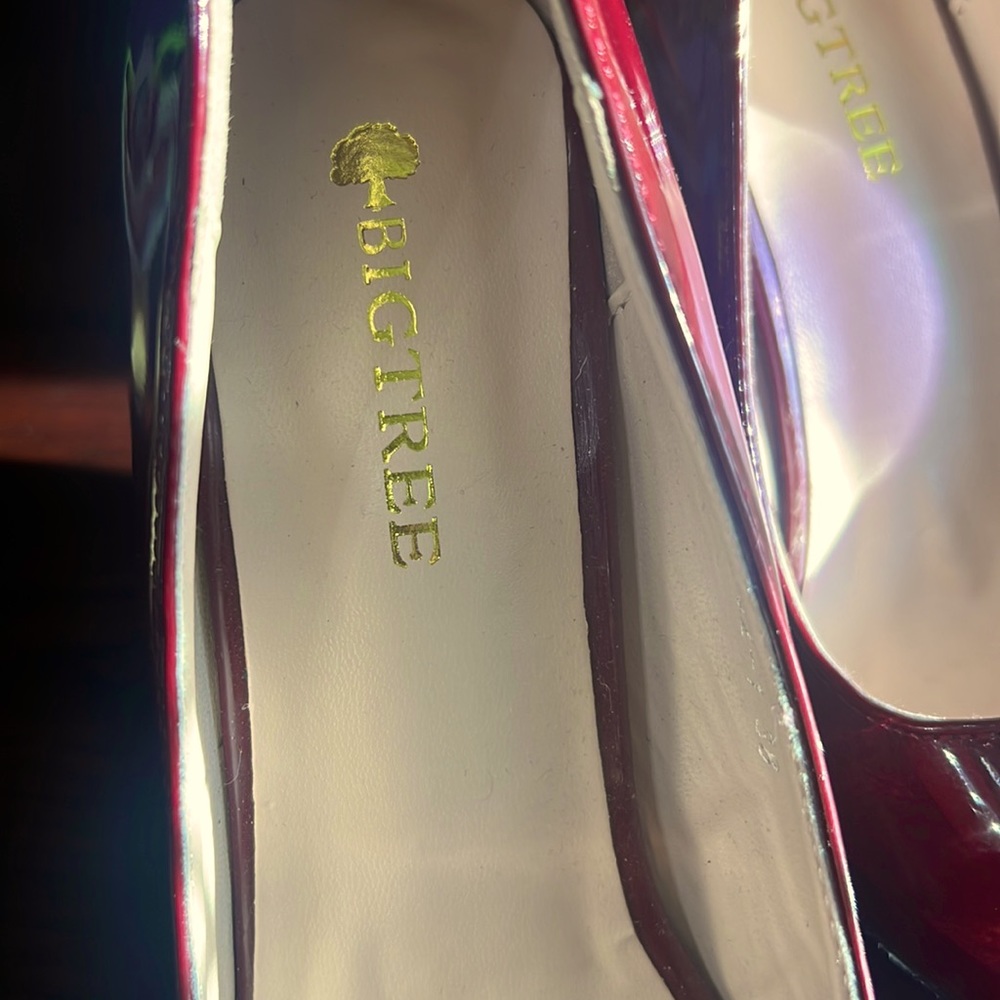 BIGTREE Patent Leather Concise Women's Shoes Pointed Toe Office high heels